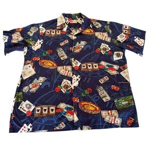 Hilo Hattie The Hawaiian Original Short Sleeve Button Down Shirt 2XL Casino